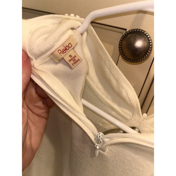 Reba Mcentire Long Sleeve Ivory Mock Neck Rhinestone Sweater small 4-8 - Picture 4 of 7